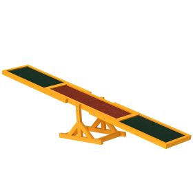 PawHut Wooden Dog Agility Seesaw, Training and Exercise Equipment, Weather Resistant, 71" L, Natural